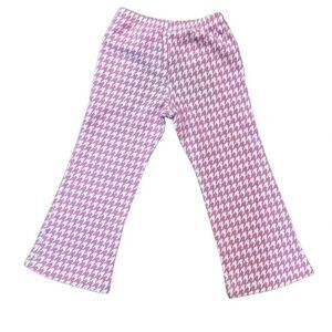Sweet potatoes pink houndstooth stretchy bell bottoms 4t